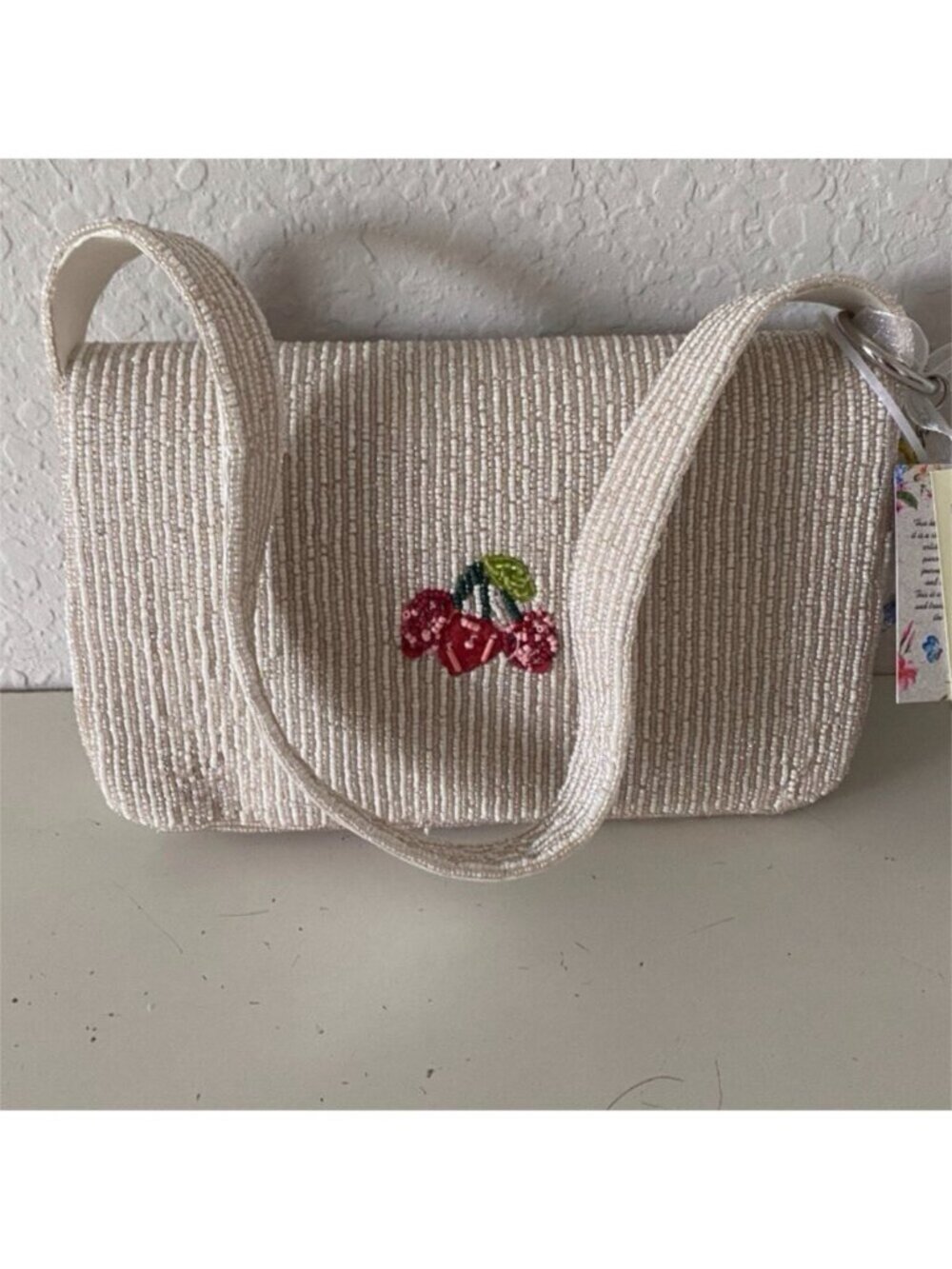 Handcrafted in India Strawberry Margarita Martini Beaded Bag W/Charm Viral‎ NEW - Picture 10 of 16